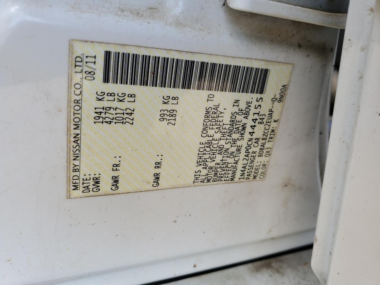 Nissan Altima Base Image 8