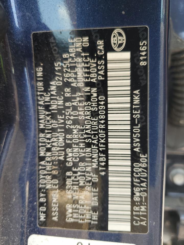 Toyota Camry Le Image 8