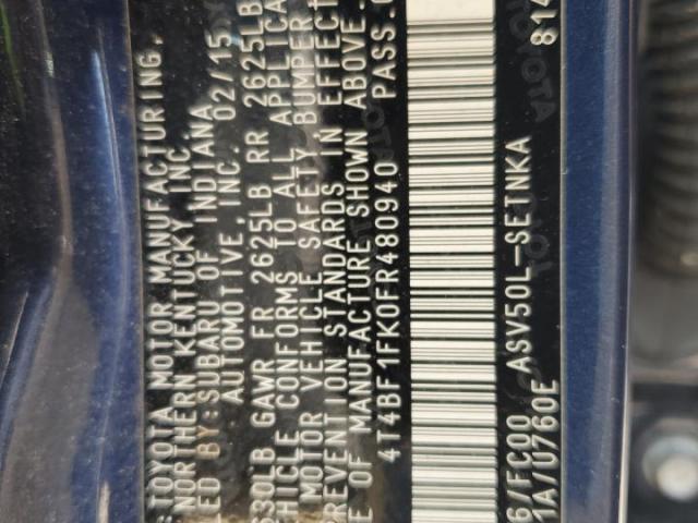 Toyota Camry Le Image 8