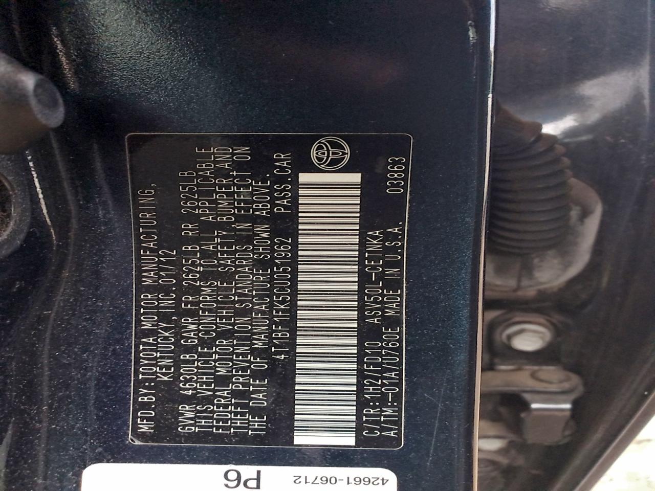 Toyota Camry Base Image 7