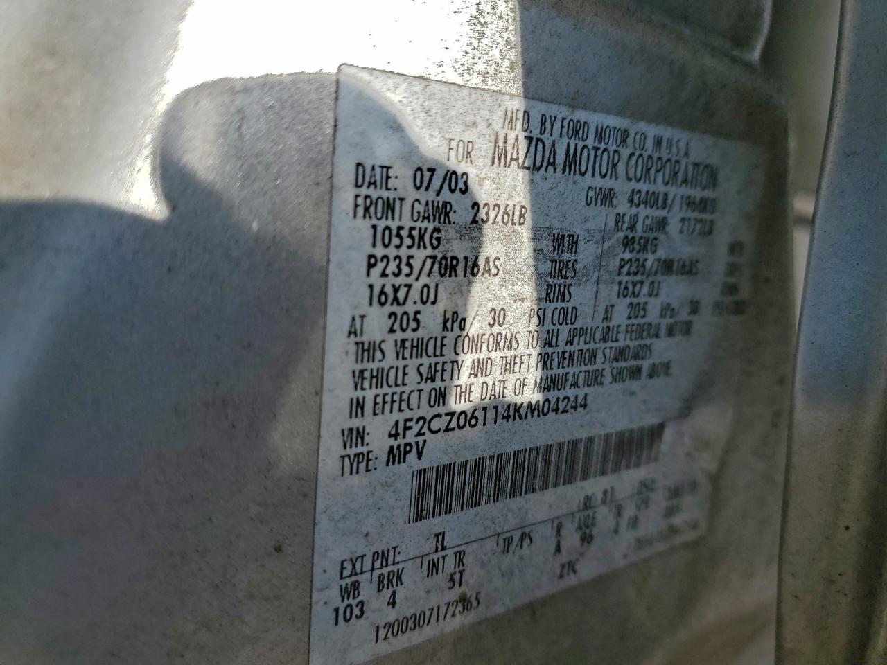 Mazda Tribute Es Image 6